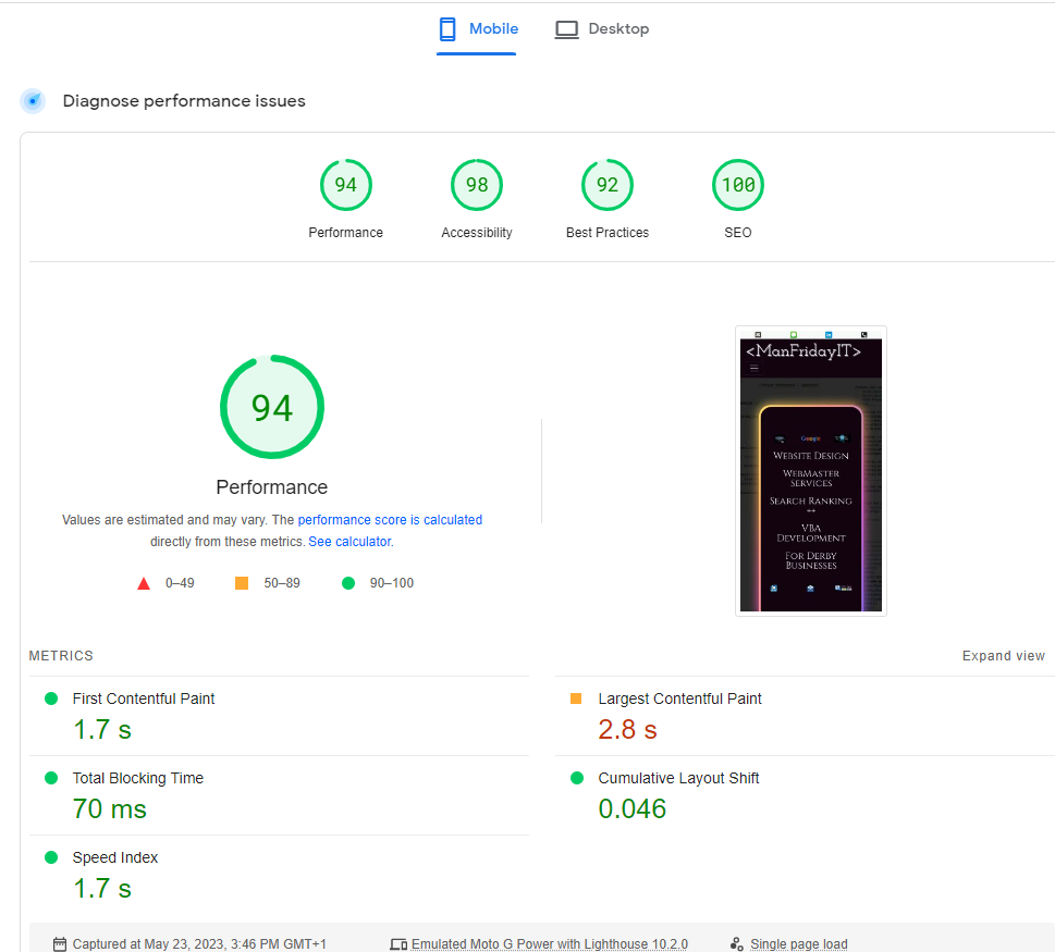 LCP timelag with GA4
